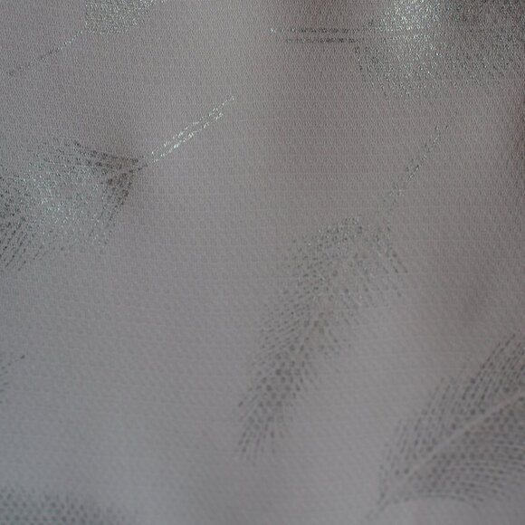 Lucky & Coco | Pale Pink Shimmery Leaf Print Blouse w Flutter Sleeve Cuffs - Picture 7 of 8